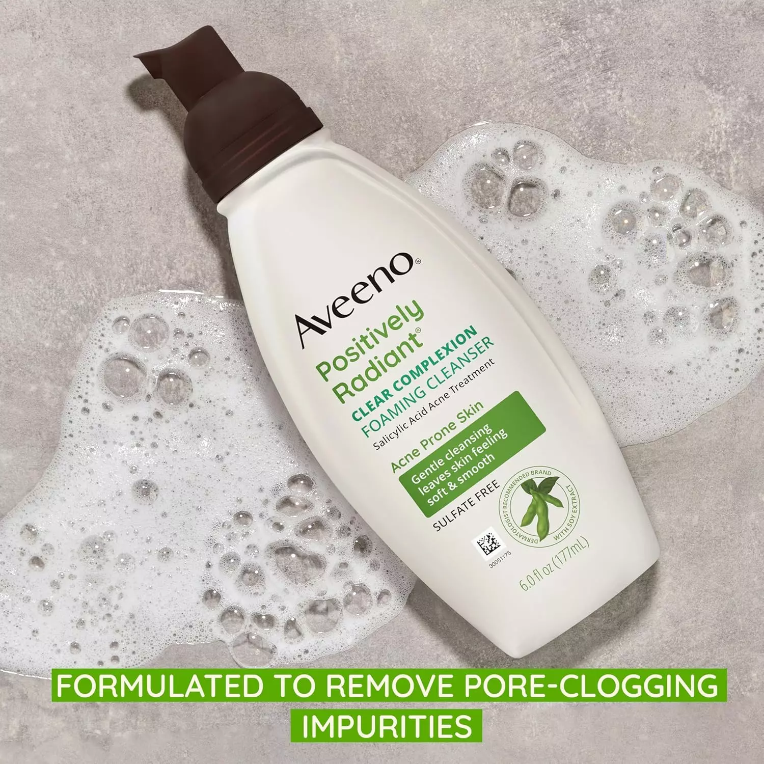 Aveeno Positively Radiant Clear Complexion Foaming Facial Cleanser Oil-Free (177ml)