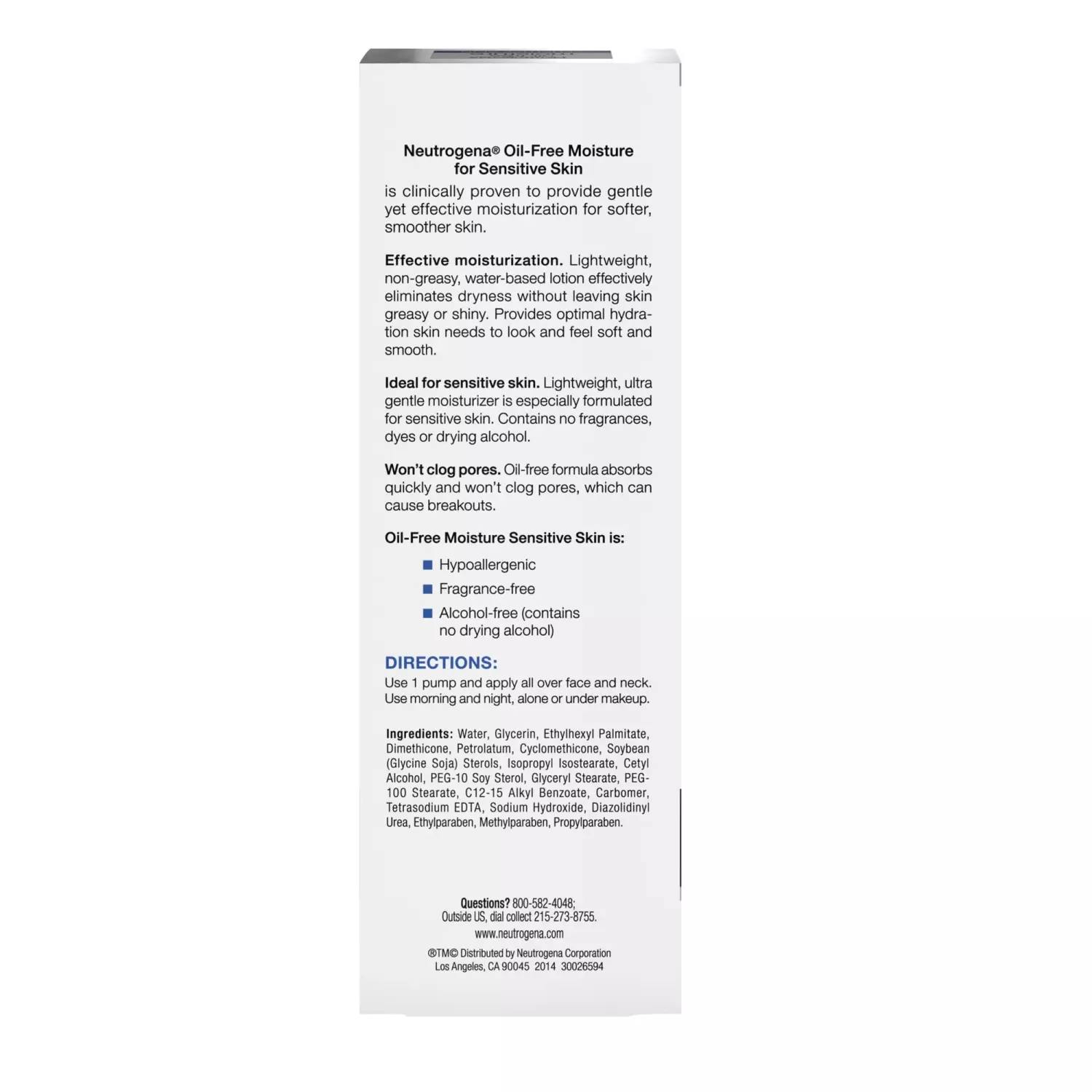 Neutrogena Oil-Free Face Moisturizer for Sensitive Skin