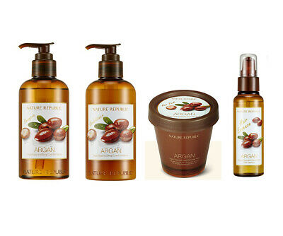 Nature Republic Argan Essential Deep Care Conditioner + Shampoo + Hair Essence + Hair Pack