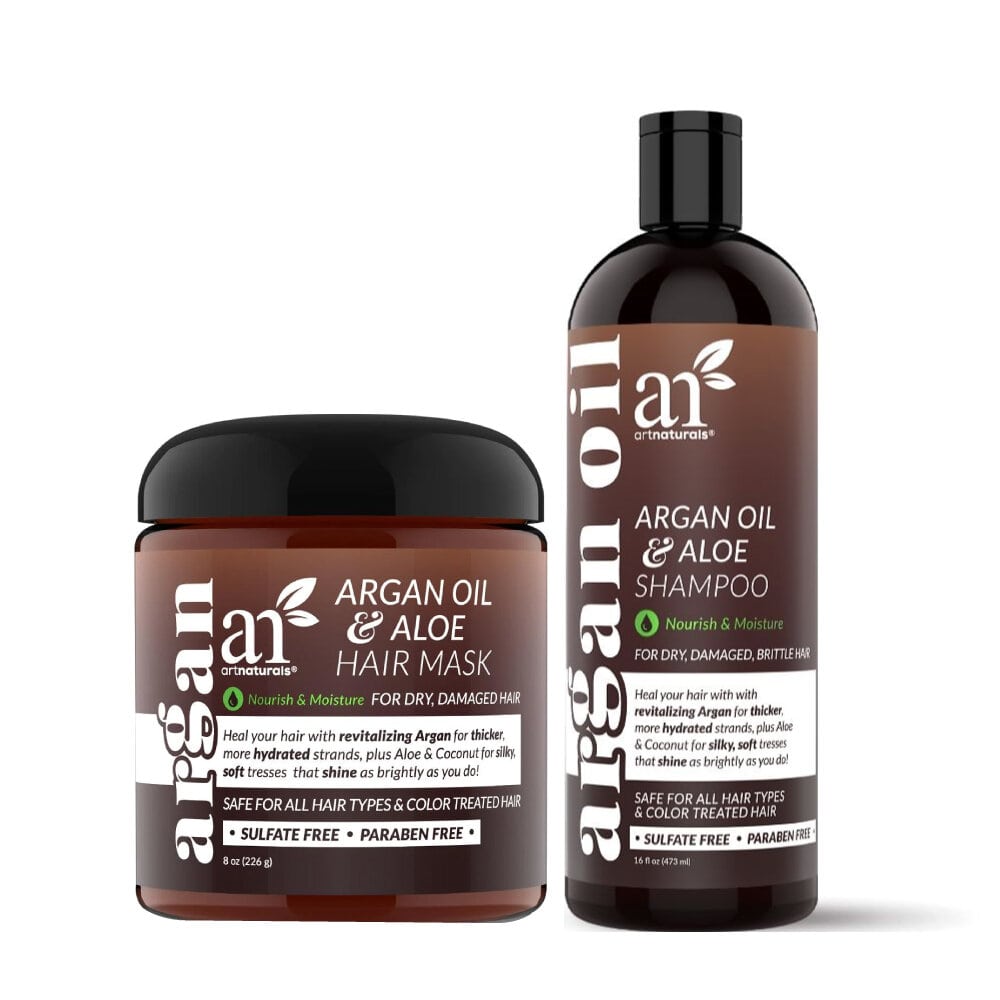 Artnaturals Argan Oil Duo [ Artnaturals Argan Oil & Aloe Hair Mask +  Artnaturals Argan Oil & Aloe Shampoo ]
