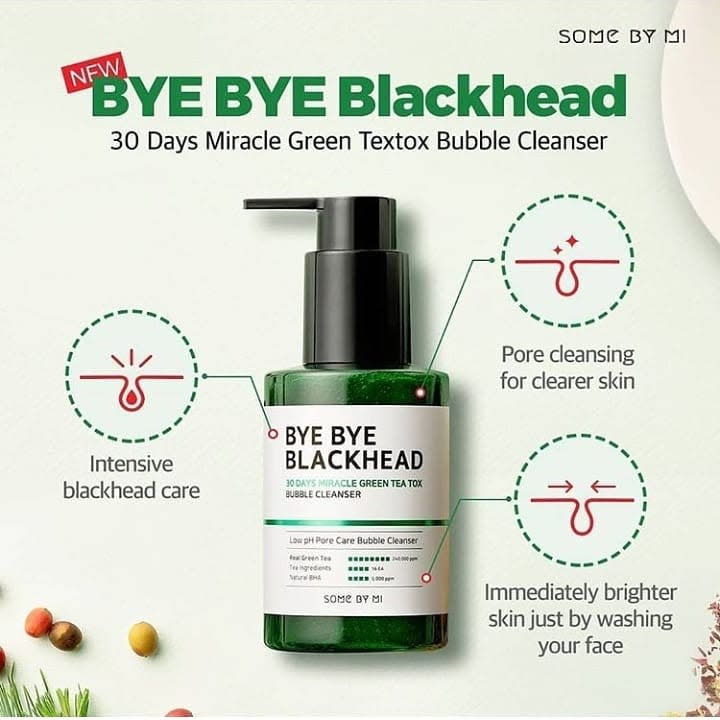 Some By Mi Bye Bye Blackhead Bubble Cleanser + Snail Truecica Miracle Serum ( Pore Care )