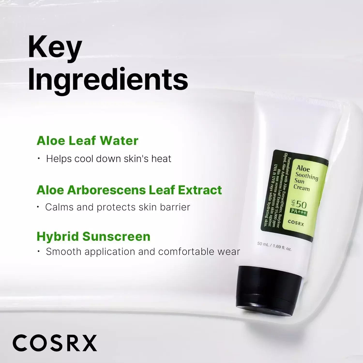Cosrx Aloe Soothing Sun Cream SPF50+ PA+++ (50ml)