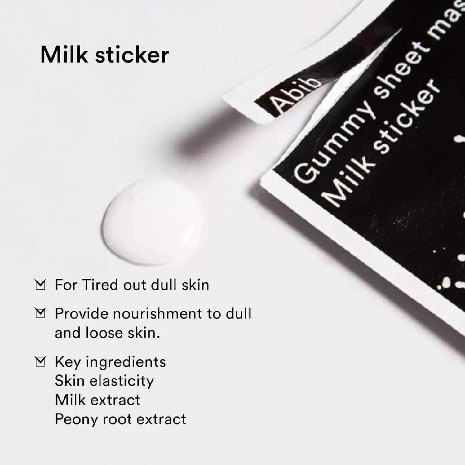 Abib Gummy collagen Sheet Mask Milk Sticker