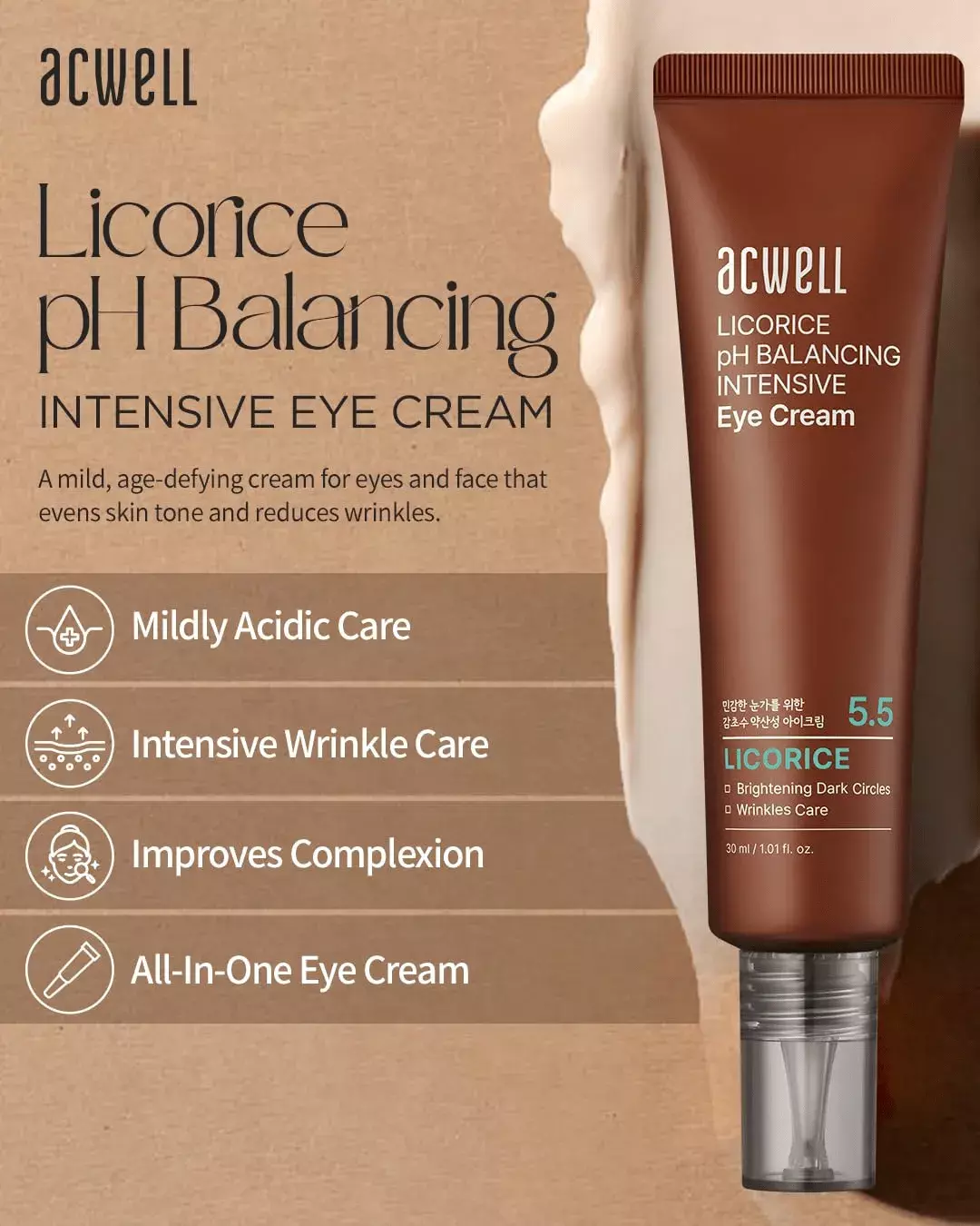 Acwell Licorice pH Balancing Cleansing Intensive Eye Cream