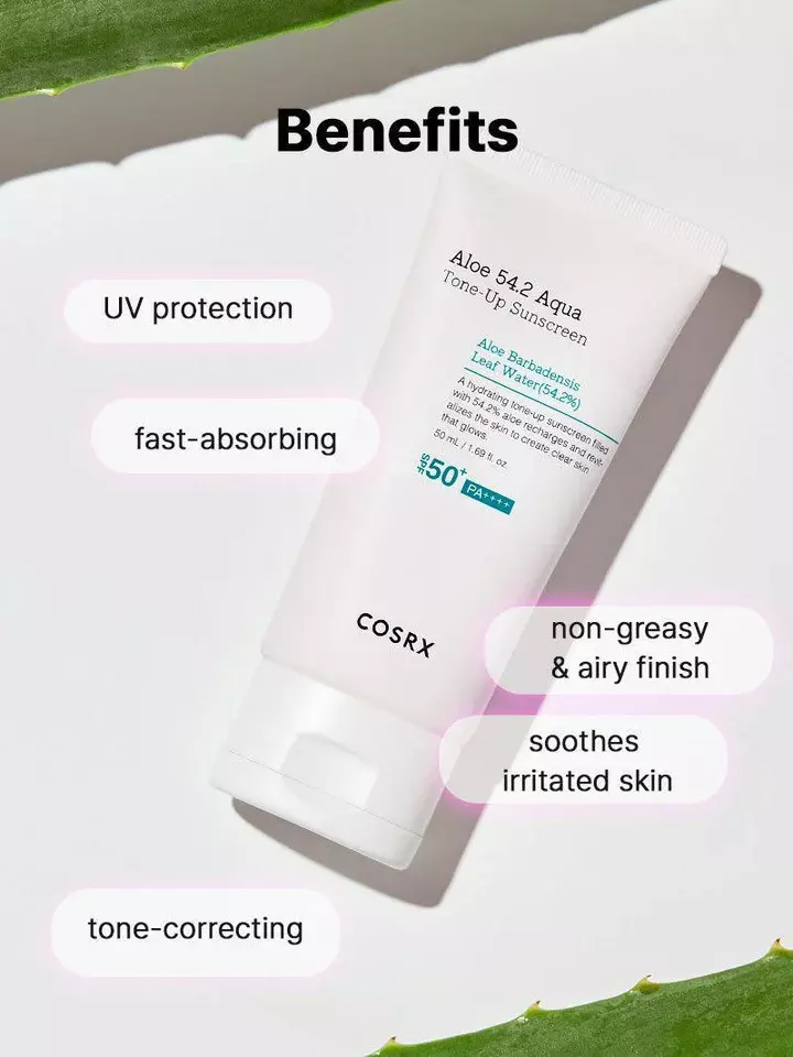 Cosrx Aloe 54.2 Aqua Tone-up Sunscreen SPF 50+ PA++++ (50ml)