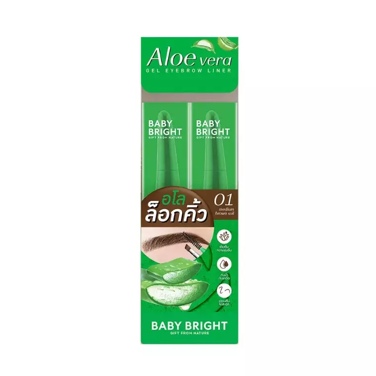 Baby Bright Aloe Vera Gel Eyebrow Liner #01 Medium Brown Soil (0.6gm)