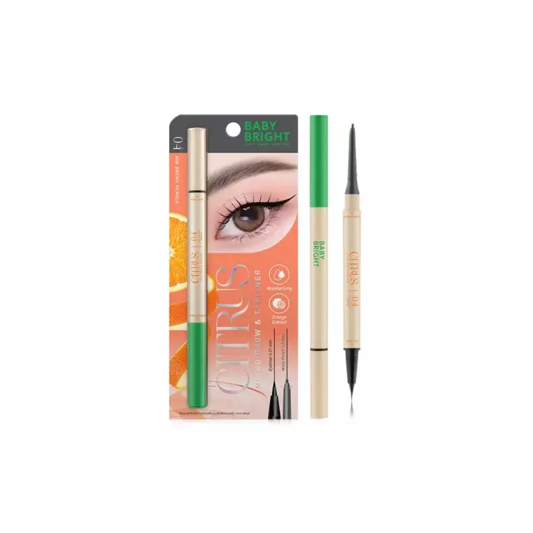 Baby Bright Citrus Micro Brow & Eyeliner #04 Ash Brown Pomelo (0.06g+0.3ml)