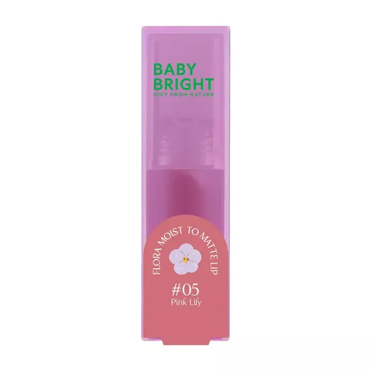 Baby Bright Flora Moist To Matte Lip #05 Pink Lily (3gm)