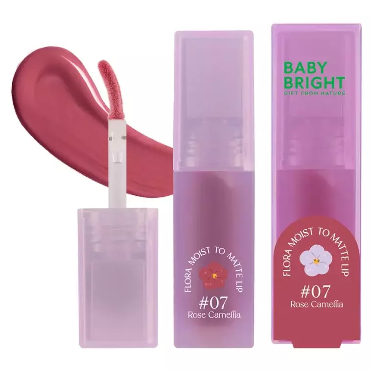 Baby Bright Flora Moist To Matte Lip #07 Rose Camellia (3gm)