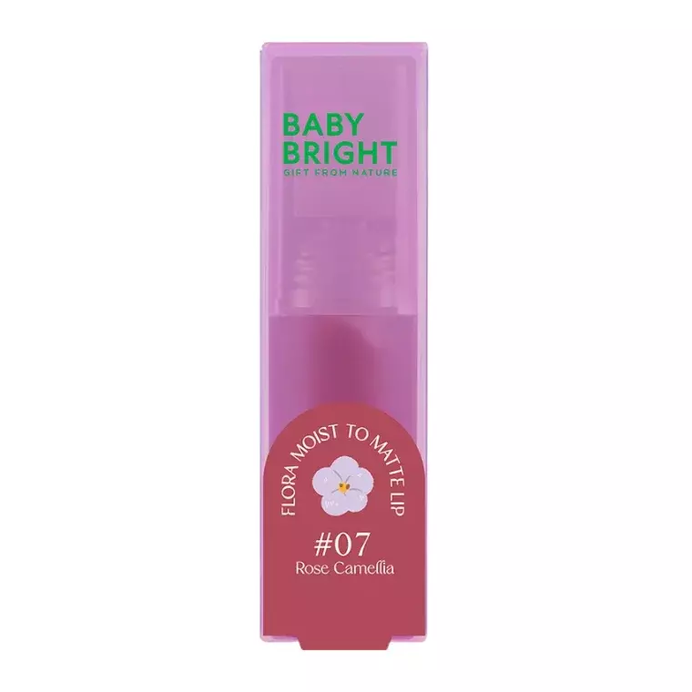 Baby Bright Flora Moist To Matte Lip #07 Rose Camellia (3gm)