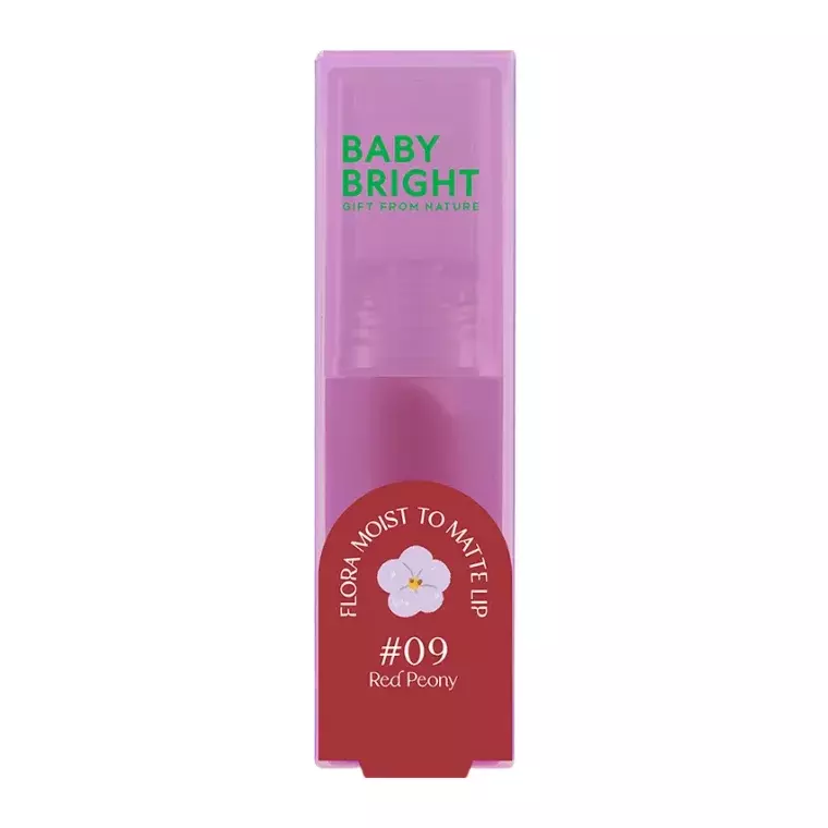 Baby Bright Flora Moist To Matte Lip #09 Red Peony (3gm)