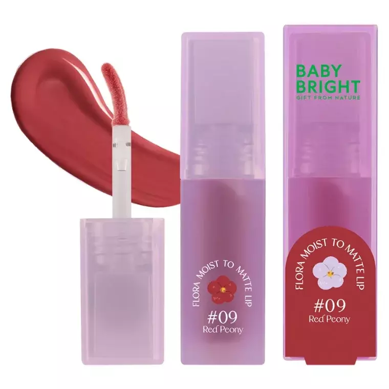 Baby Bright Flora Moist To Matte Lip #09 Red Peony (3gm)