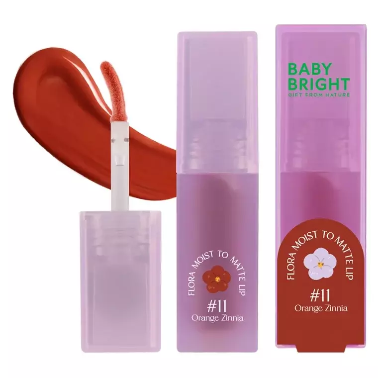 Baby Bright Flora Moist To Matte Lip #11 Orange Zinnia (3gm)