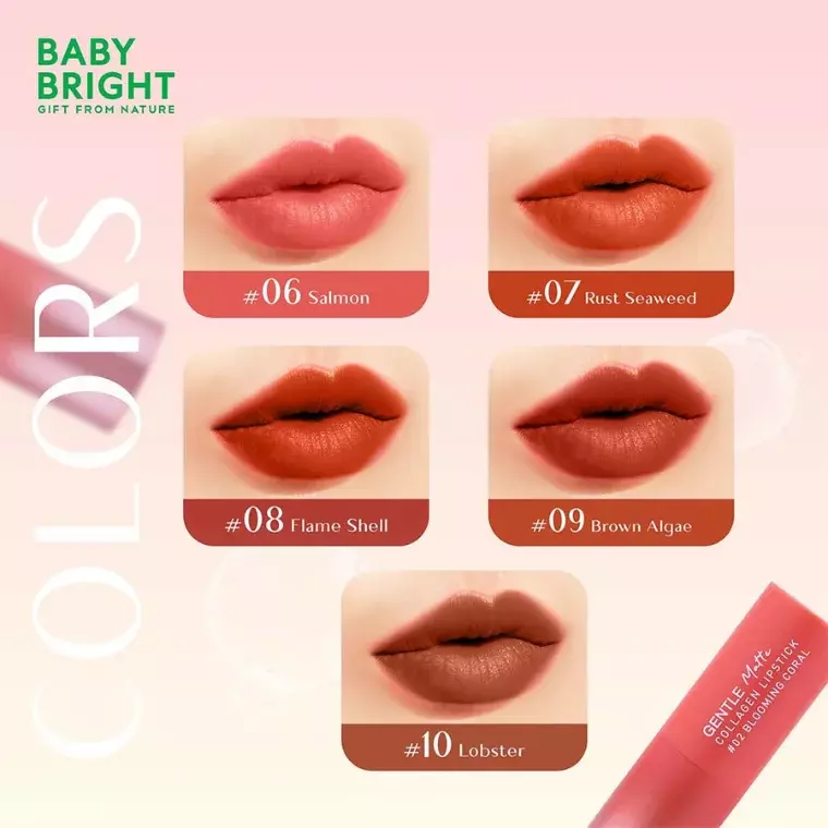 Baby Bright Gentle Matte Collagen Lipstick #08 Flame Shell (3.7gm)
