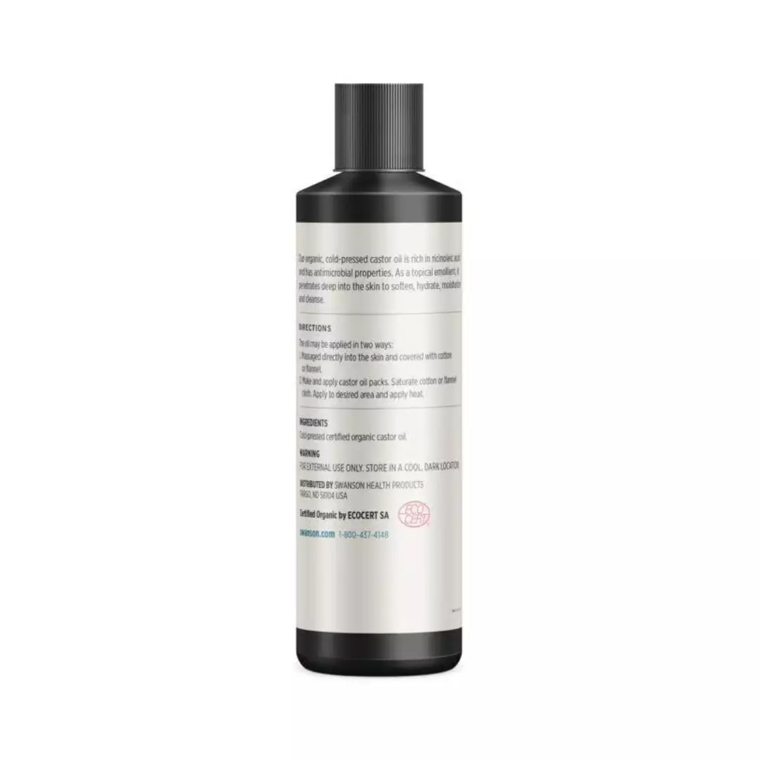 Swanson Certified Organic Cold-Pressed Castor Oil