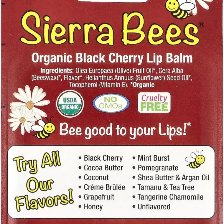 Sierra Bees Organic Black Cherry Lip Balm 4pc (4.25gm)