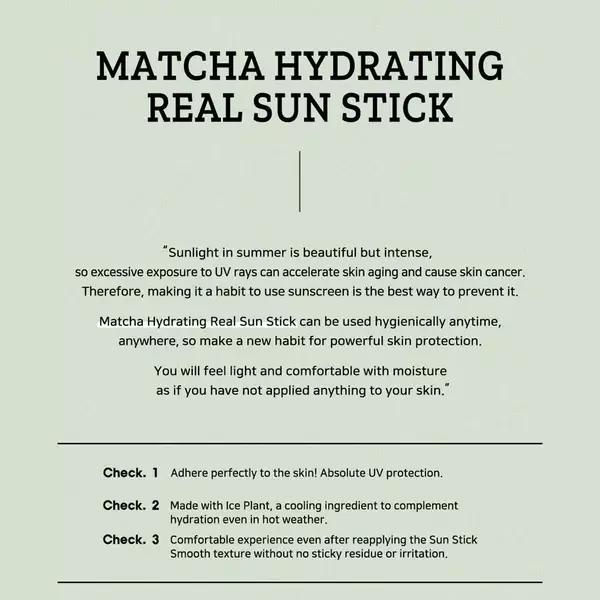 B_LAB Matcha Hydrating Real Sun Stick (21g)