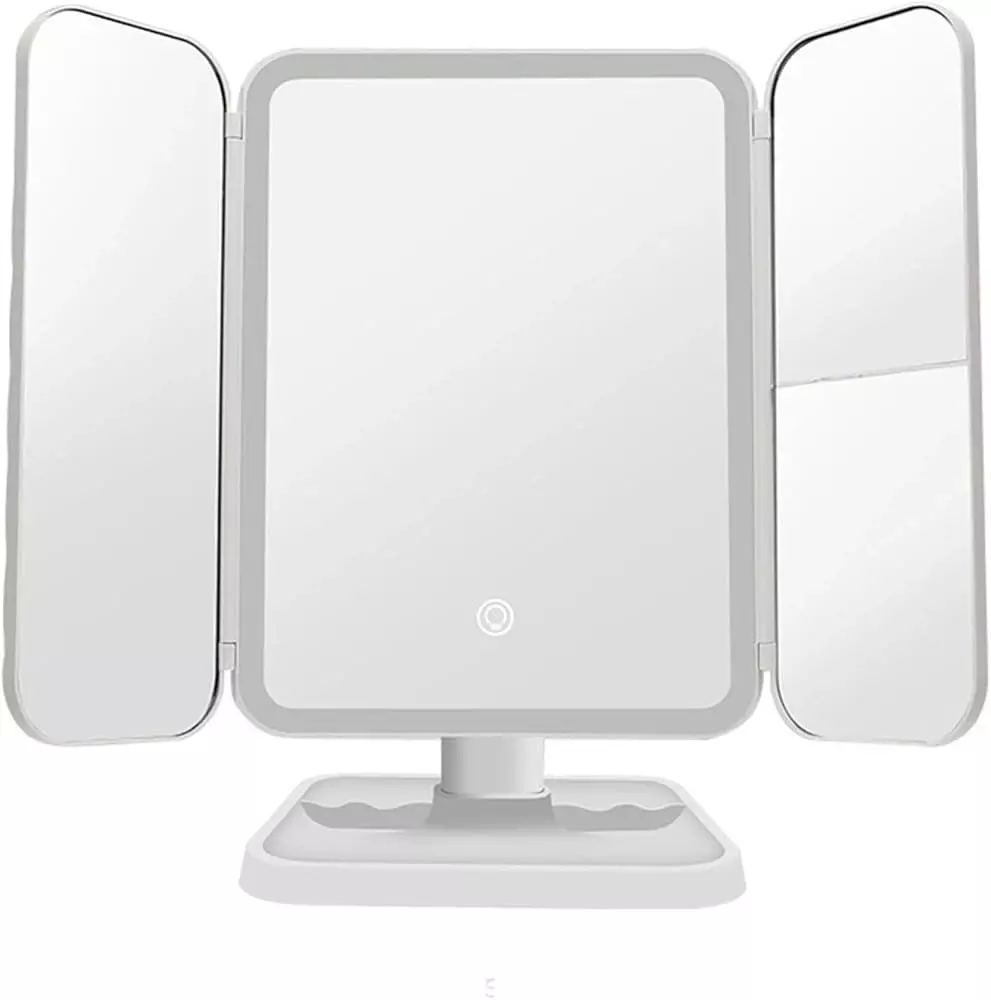 Blink Folding Lighted Cosmetic Mirror Personalized Double-Sided Square Desktop Makeup Mirror White