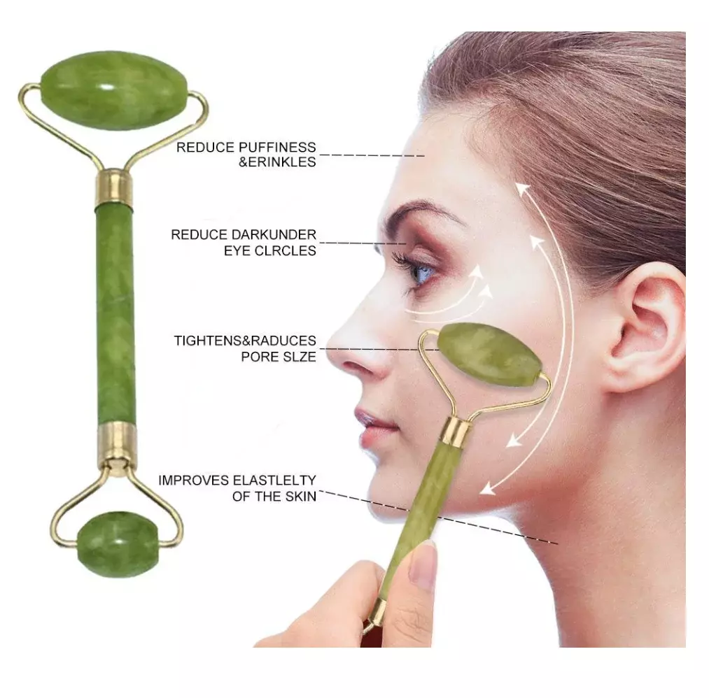 Blink Jade Facial Roller + Guasha Set# Deep Green
