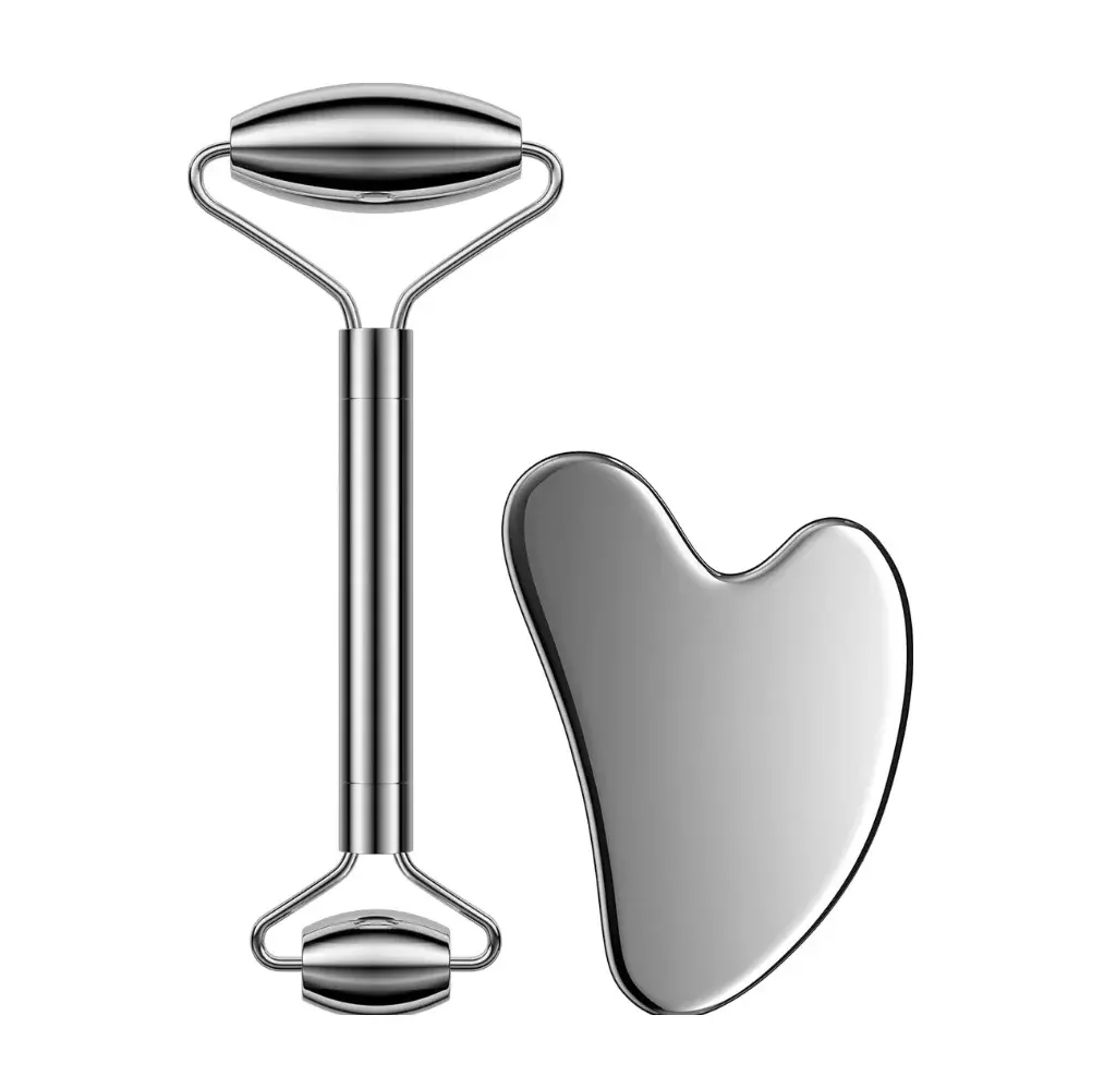 Blink Jade Facial Roller + Guasha Set# Silver