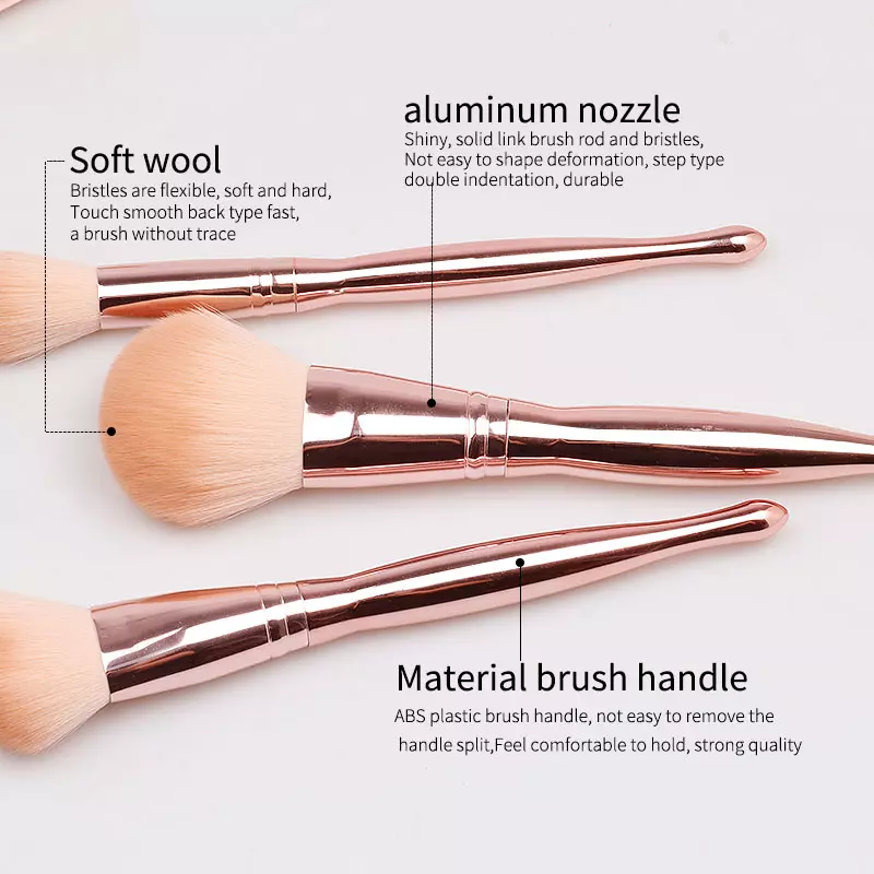 Blink Makeup Brush 10pcs Set# Rose Gold