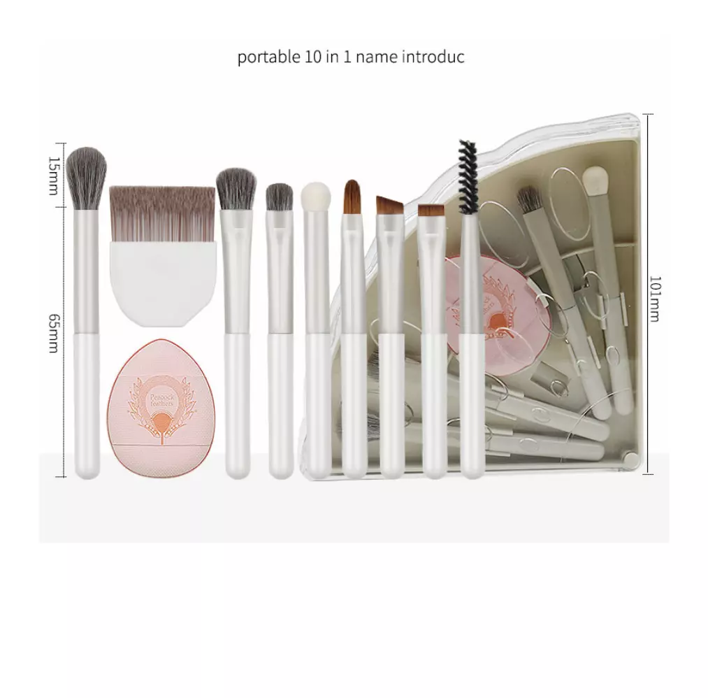Blink Peacock 10 in 1 Makeup Brush# Gray