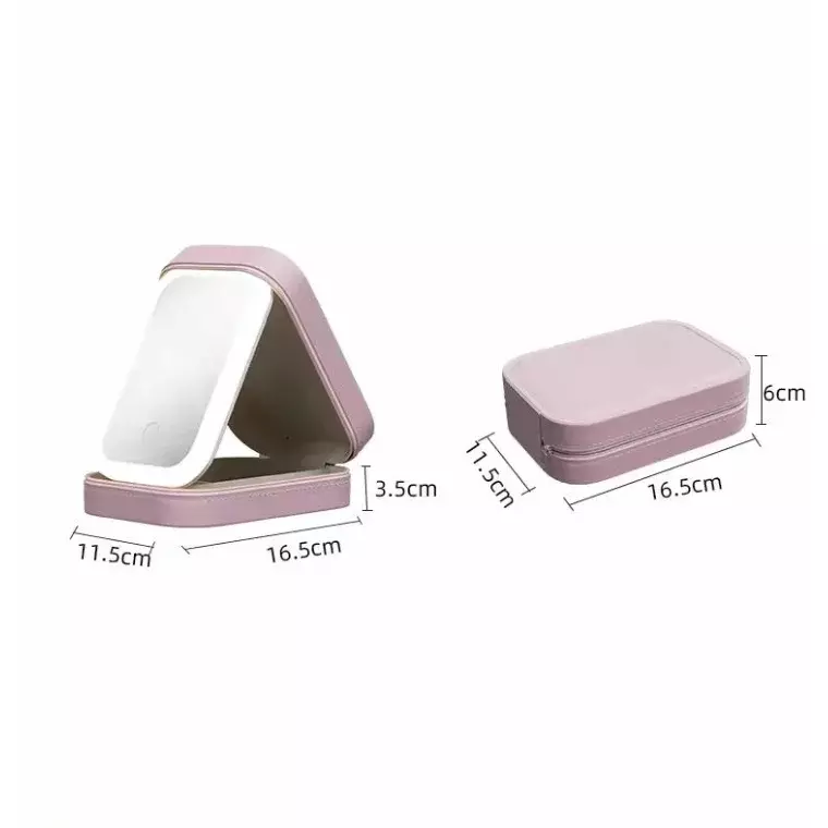 Blink Portable Travel Smart Organizer Makeup Box With Led Mirror #Pink