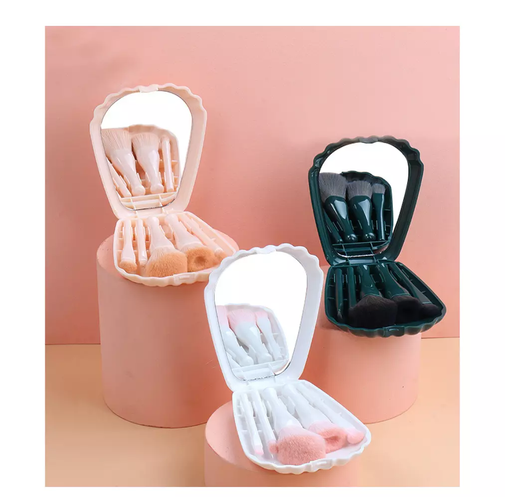 Blink Shells Makeup Brush 5 In 1 Mirror Box# Green