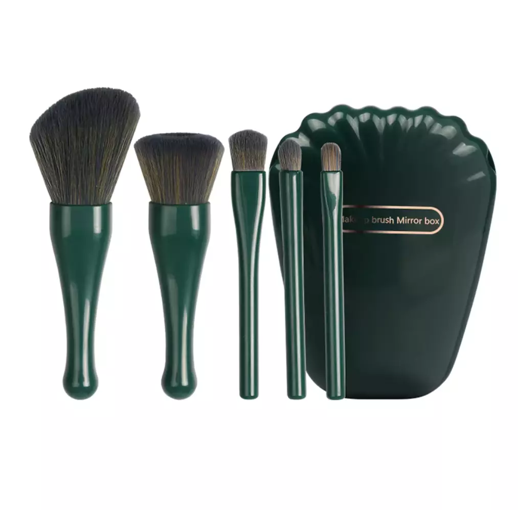 Blink Shells Makeup Brush 5 In 1 Mirror Box# Green