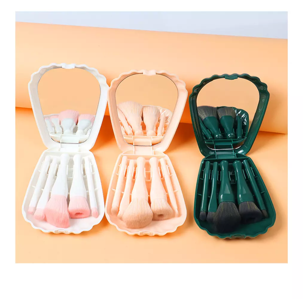 Blink Shells Makeup Brush 5 In 1 Mirror Box# Pink