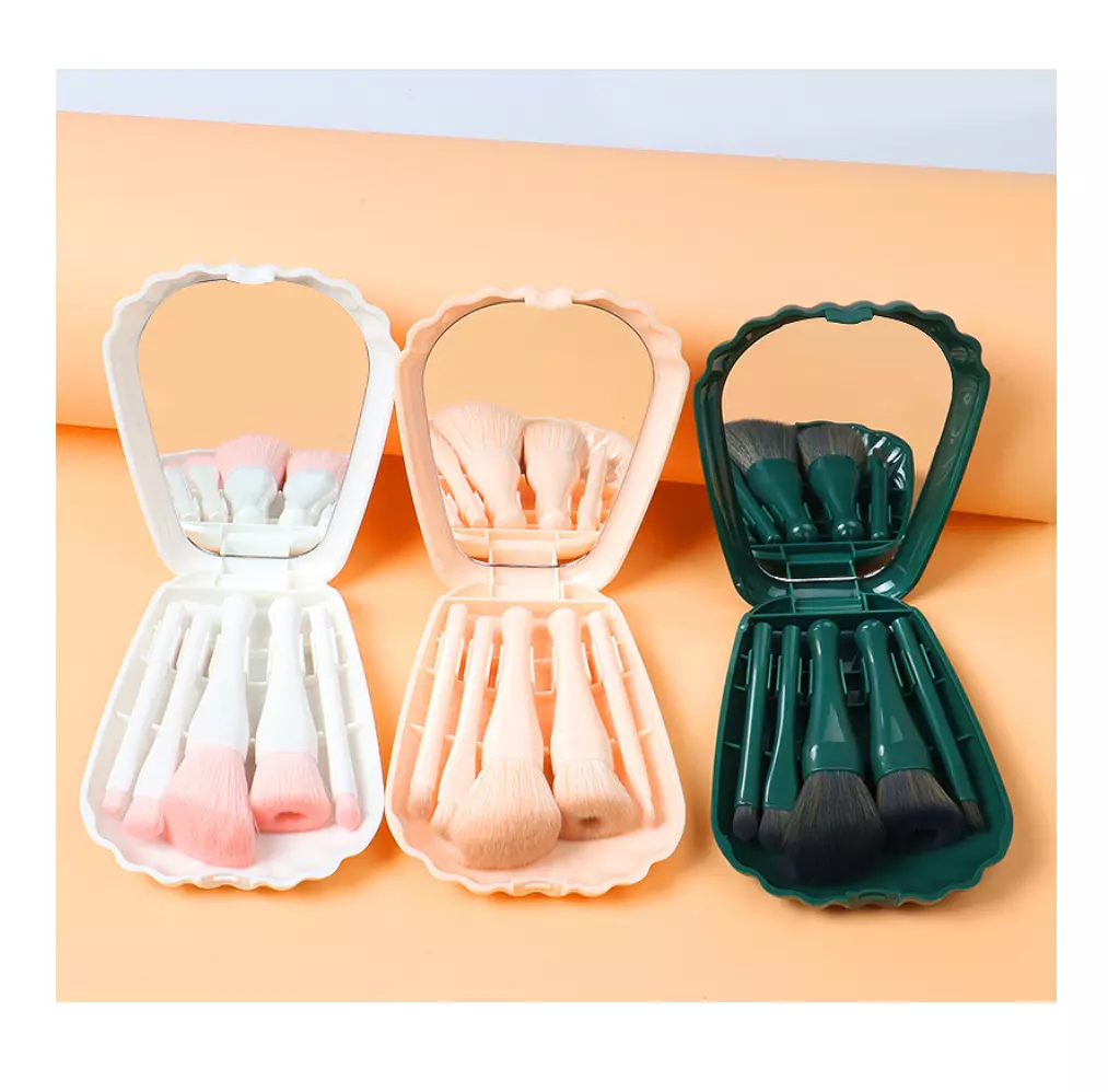 Blink Shells Makeup Brush 5 In 1 Mirror Box# White