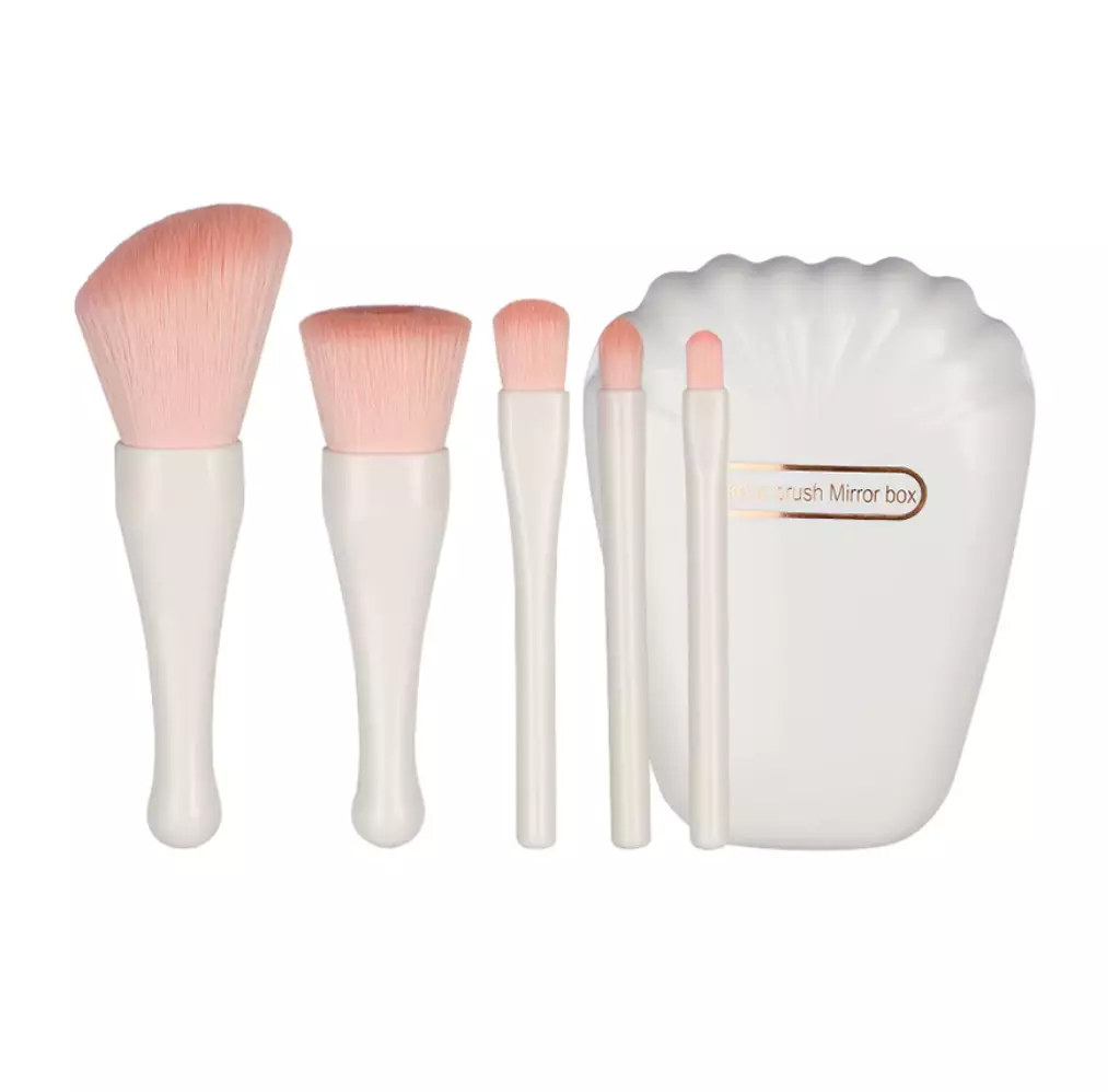 Blink Shells Makeup Brush 5 In 1 Mirror Box# White
