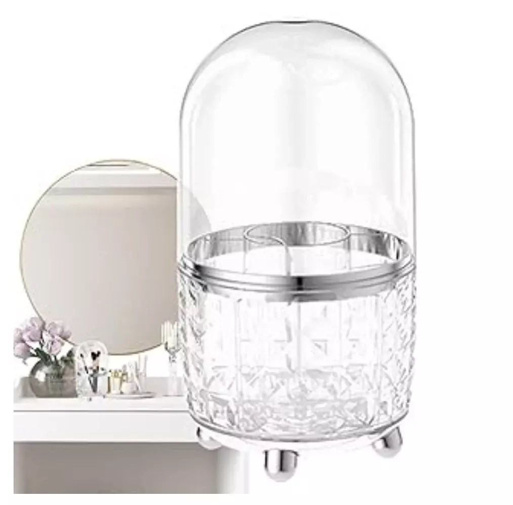 Blink Transparent Rotatable Cosmetics Storage # Silver