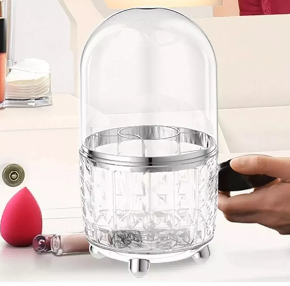 Blink Transparent Rotatable Cosmetics Storage # Silver
