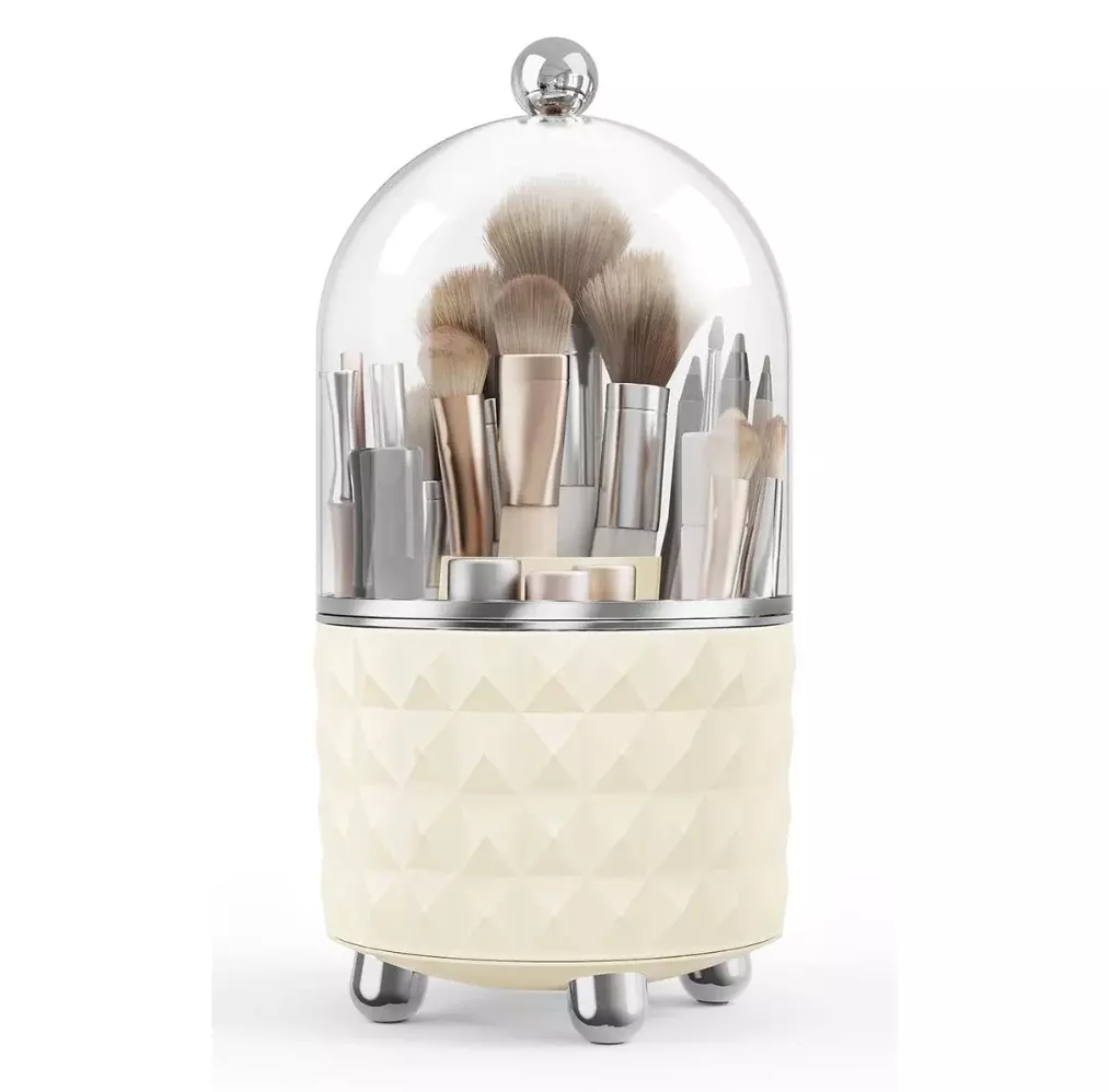 Blink Transparent Rotatable Cosmetics Storage # Sweet White
