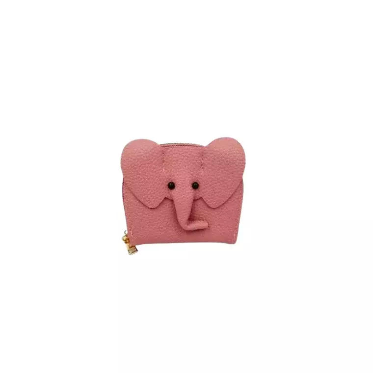 Blink Wallet Card Holder, Cute Elephant Small Minimalist Leather Credit for Women - Pink