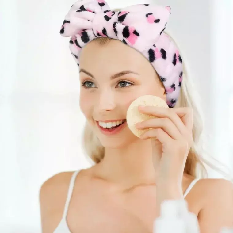 Blink Women Bow Decor Cute Headband #Pink Leopard