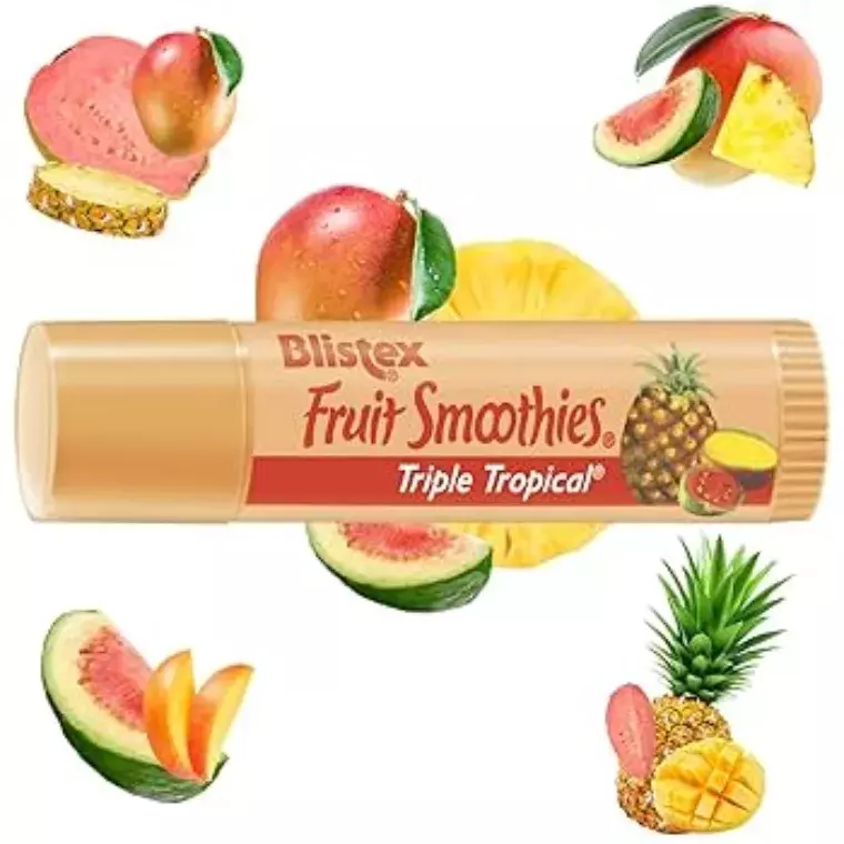 Blistex Fruit Smoothies Lip Balm 3-pack SPF 15 Berry Melon Tropical Vtg Old (2.83gm) Ea