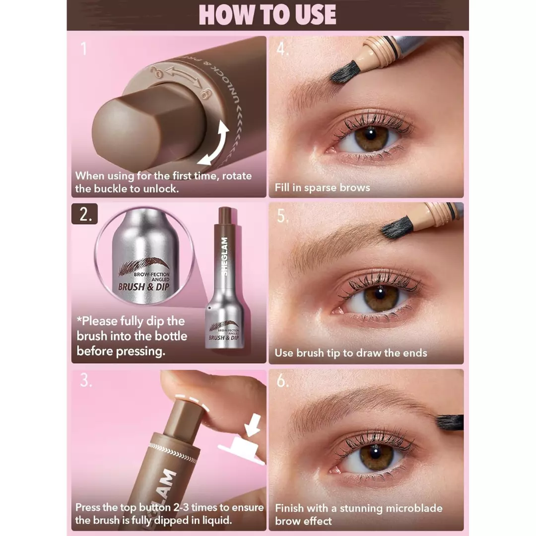 Sheglam Brow-Fection Angled Brush & Dip - Espresso (1.2ml)