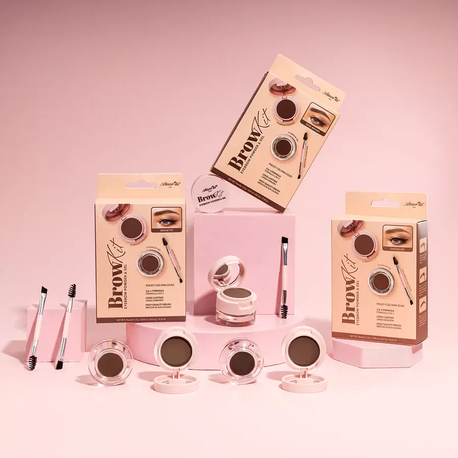 Amor Us Brow Kit Eyebrow Powder & Gel - DARK BROWN