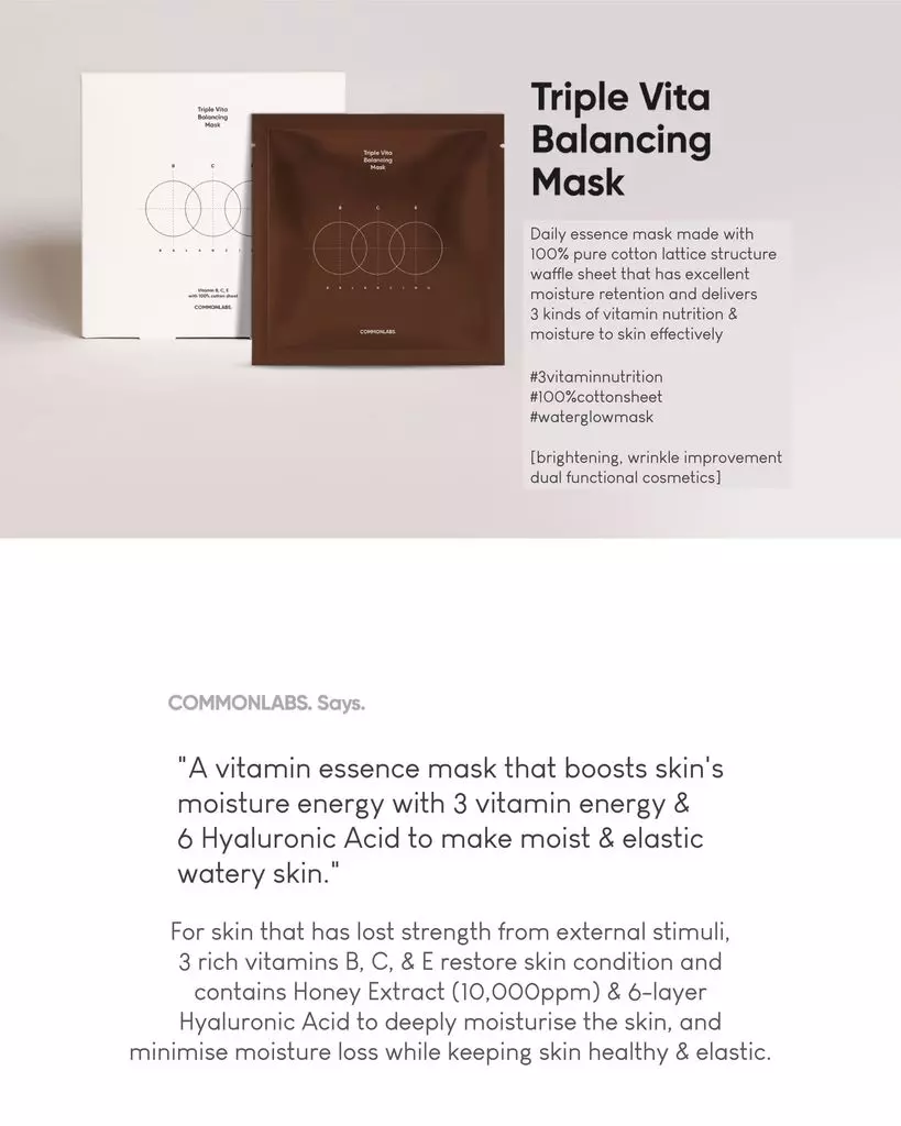 Commonlabs Triple Vita Balancing Duo [ Commonlabs Triple Vita Balancing Toner (210ml) + Commonlabs Triple Vita Balancing Mask (1 sheet)]