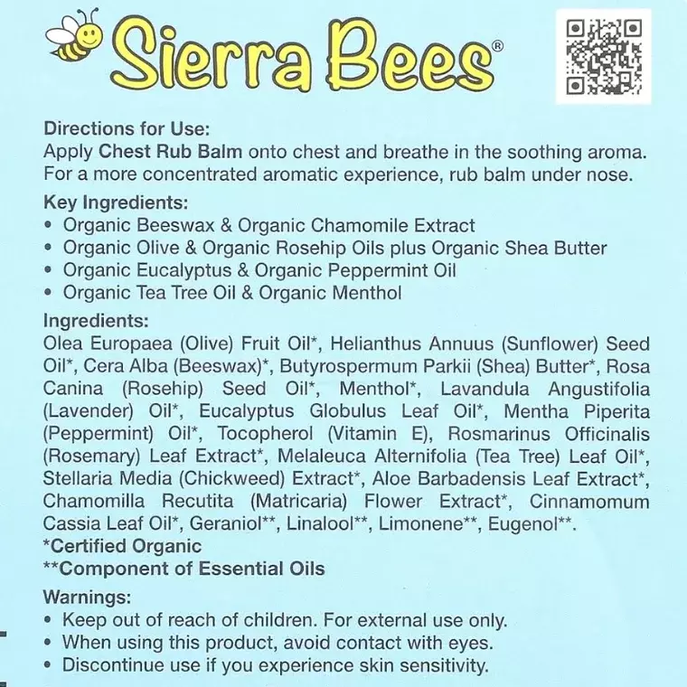 Sierra Bees Chest Rub Lip Balm (17gm)