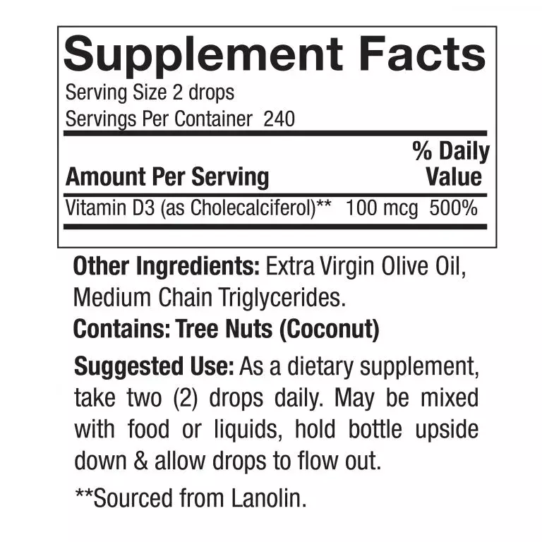 Nature's Answer Vitamin D-3 Drops