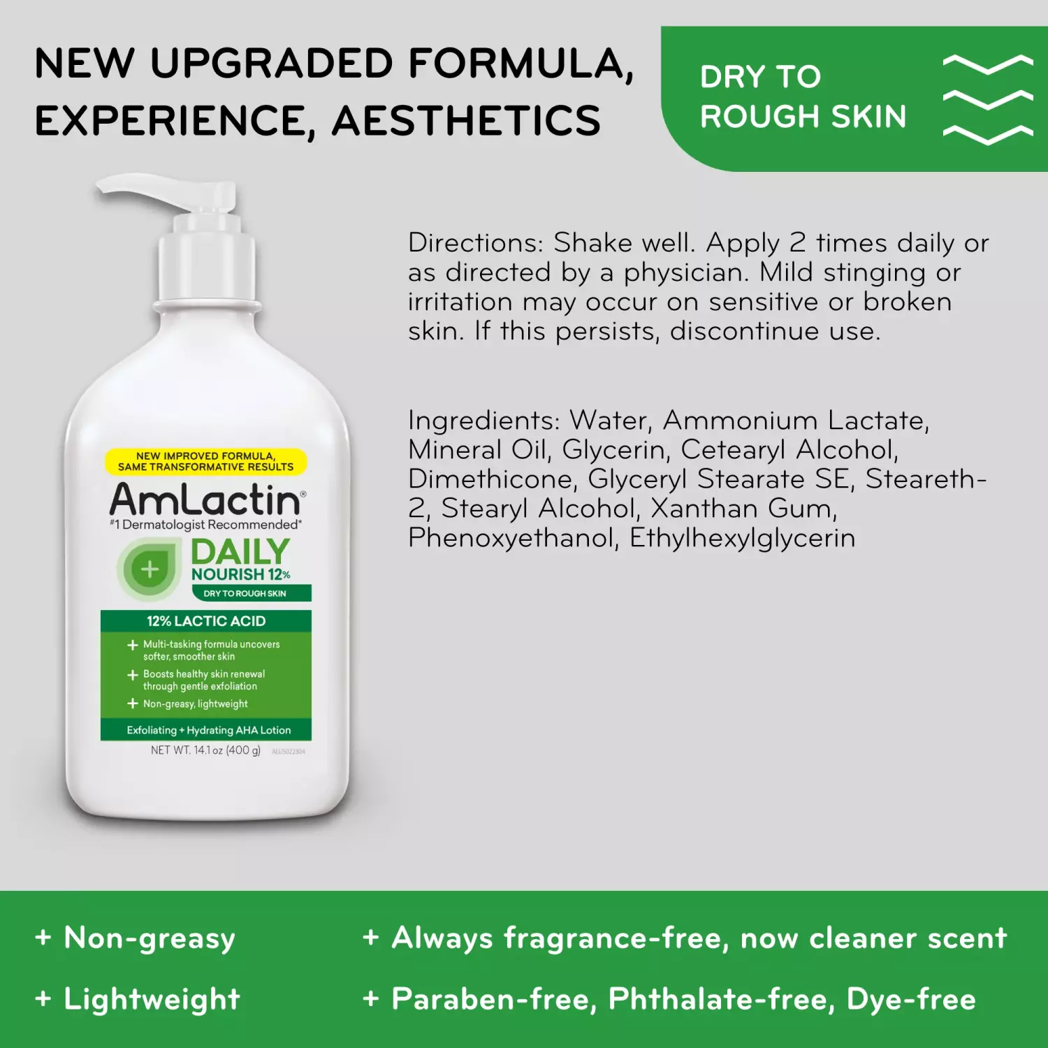 AmLactin Daily Moisturizing Lotion For Rough, Dry Skin 400g