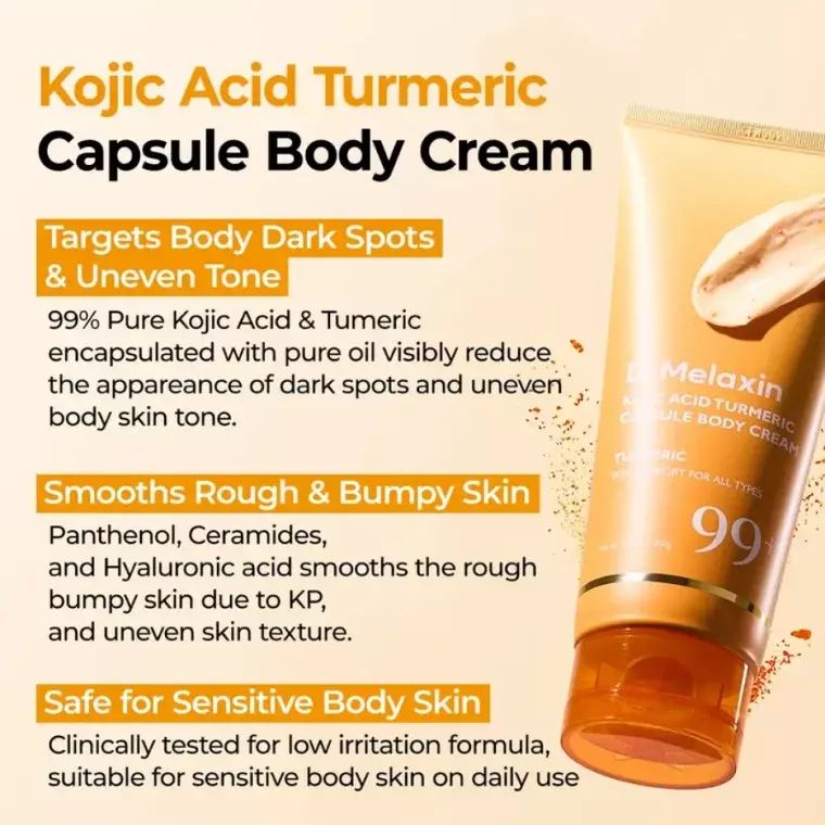 Dr. Melaxin Kojic Acid & Turmeric Brightening Body Cream (200gm)
