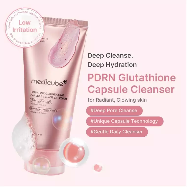 Medicube PDRN Pink Glutathione Capsule Cleansing Foam (120gm)