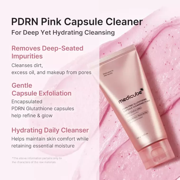 Medicube PDRN Pink Glutathione Capsule Cleansing Foam (120gm)