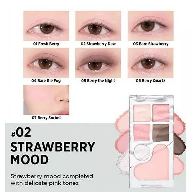 Rom&nd Bare Layer Pallete 02 - Strawberry Mood (14g)