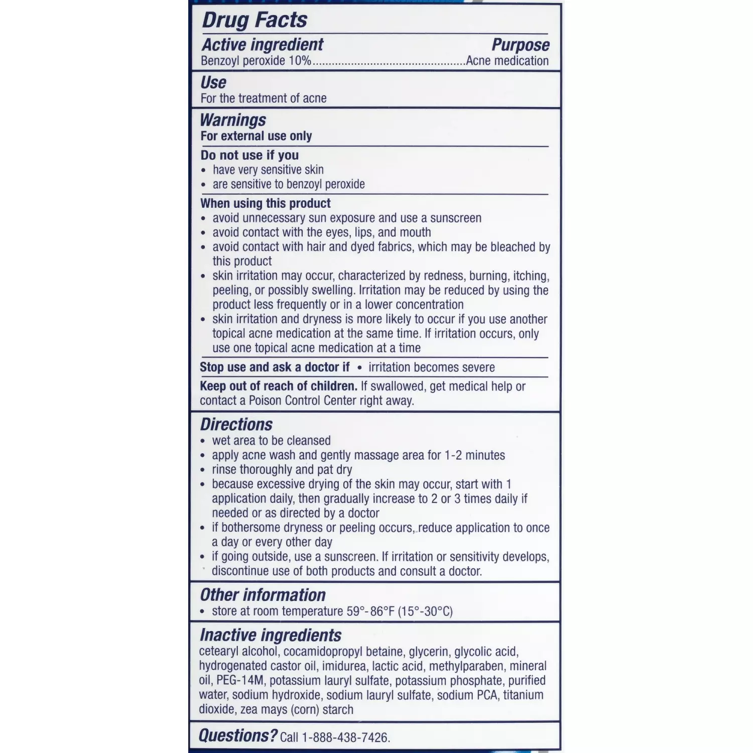 PanOxyl Acne Foaming Wash Benzoyl Peroxide 10% Maximum Strength 156g