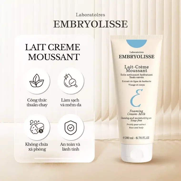 Embryolisse Lait-Crème Moussant Foaming Milk Cleanser (200ml)